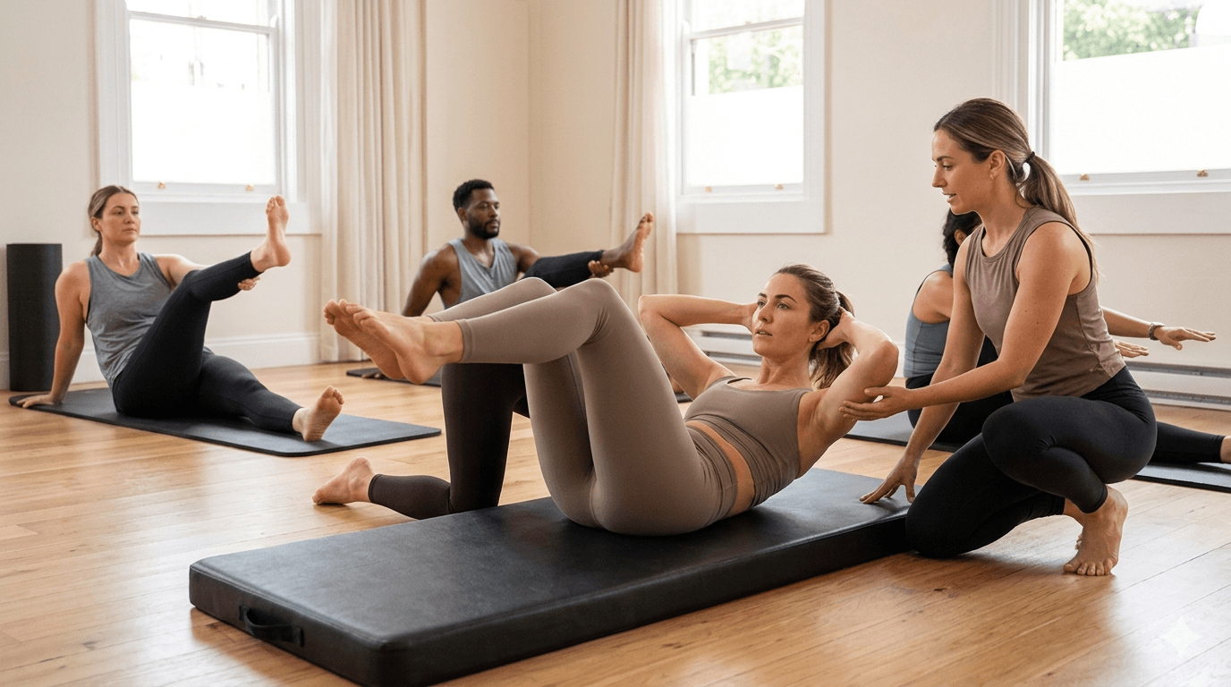 Mat pilates — ambiance du cours